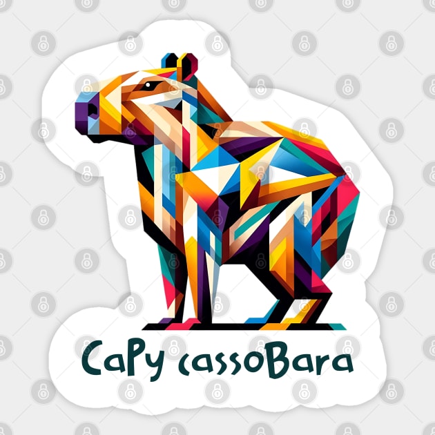 Capy CassoBara abstract geometric capybara Sticker by Luxinda